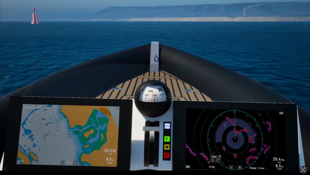 Maritime simulation for RYA Radar Course